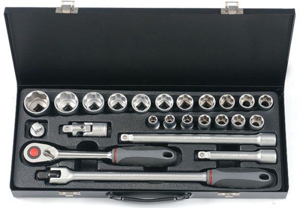 Hylsnyckelsatser 1/2" 6Kt. 10-32mm. 24 delar